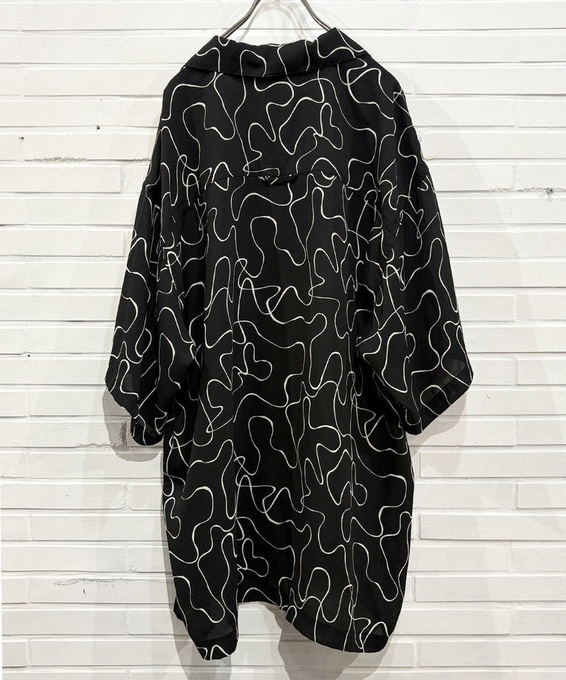 VINTAGE - WAVE PATTERN CHIFFON OPEN - COLLAR SHIRT 商品画像 - DB&BAR
