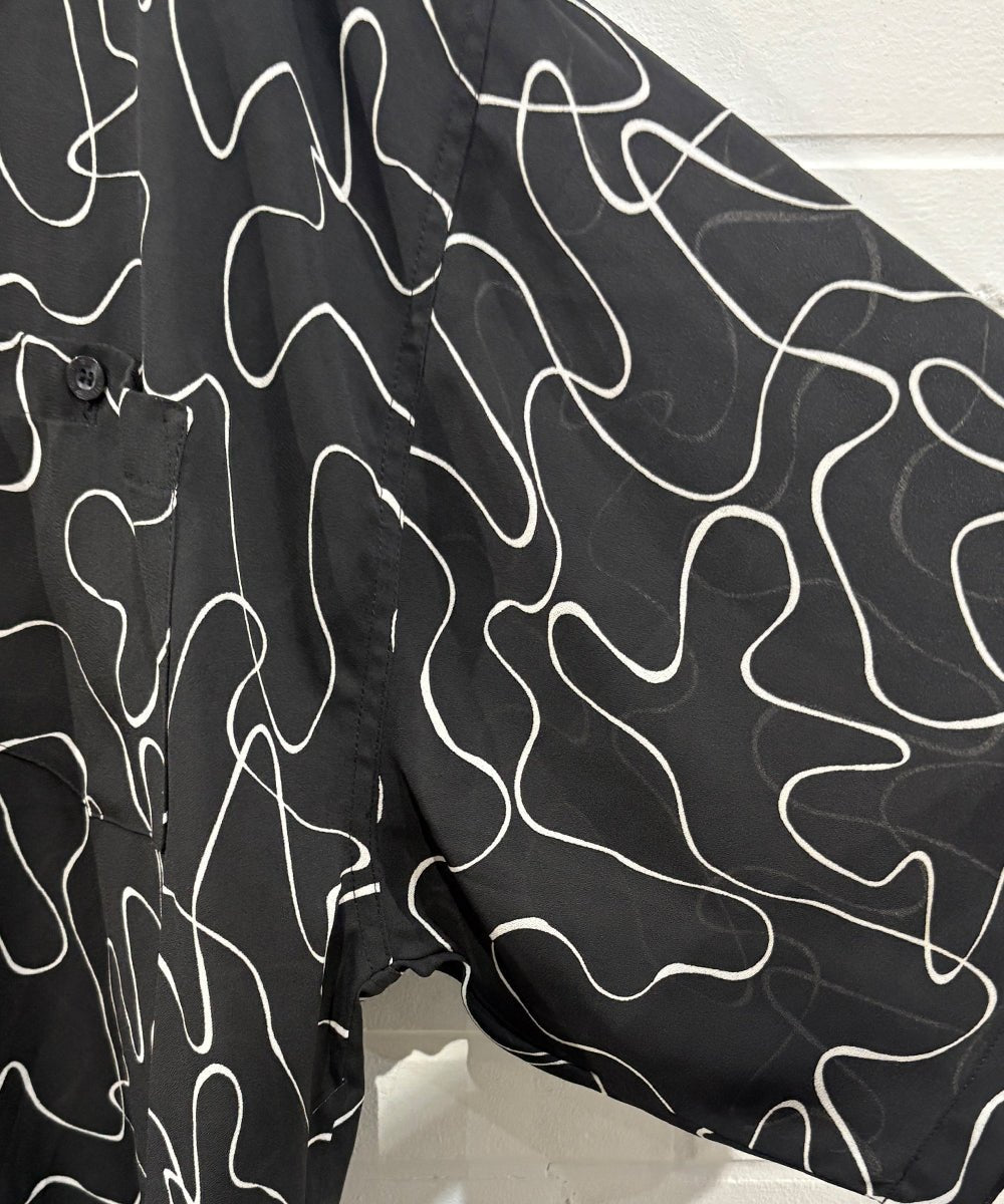 VINTAGE - WAVE PATTERN CHIFFON OPEN - COLLAR SHIRT 商品画像 - DB&BAR