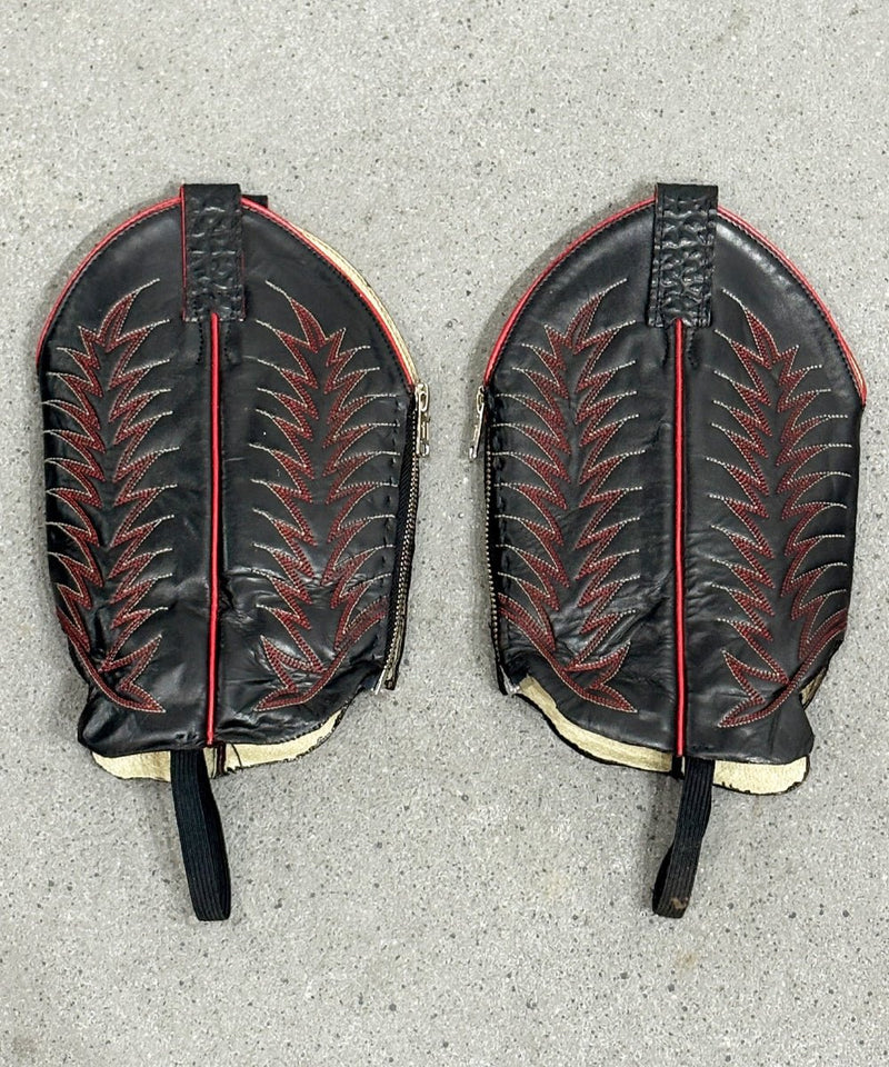 VINTAGE - WESTERN BOOTS REMAKE LEG COVER BLACK RED - DB&BAR