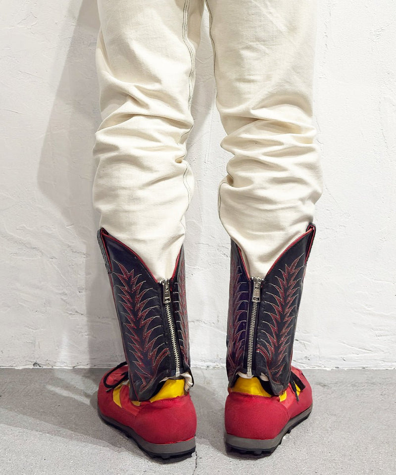 VINTAGE - WESTERN BOOTS REMAKE LEG COVER BLACK RED - DB&BAR