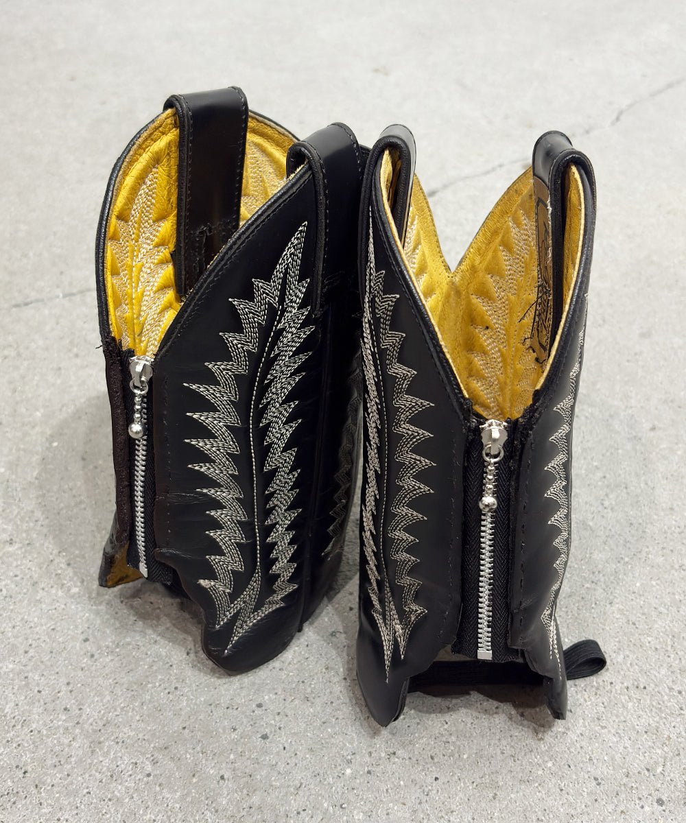 VINTAGE - WESTERN BOOTS REMAKE LEG COVER BLACK WHITE - DB&BAR
