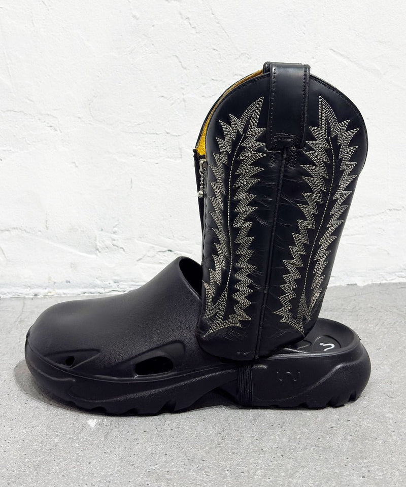 VINTAGE - WESTERN BOOTS REMAKE LEG COVER BLACK WHITE - DB&BAR