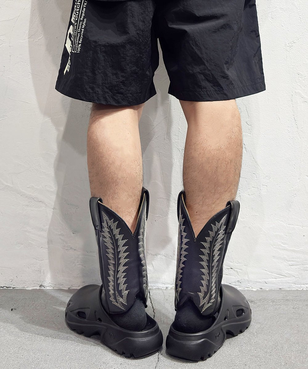 VINTAGE - WESTERN BOOTS REMAKE LEG COVER BLACK WHITE - DB&BAR