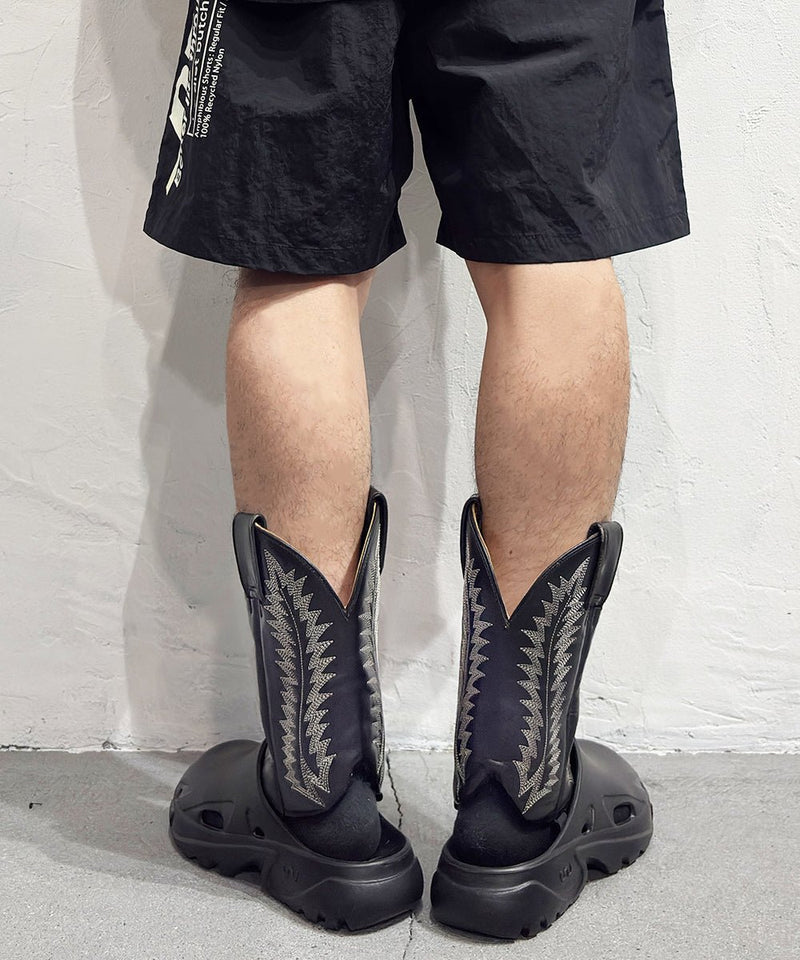 VINTAGE - WESTERN BOOTS REMAKE LEG COVER BLACK WHITE - DB&BAR