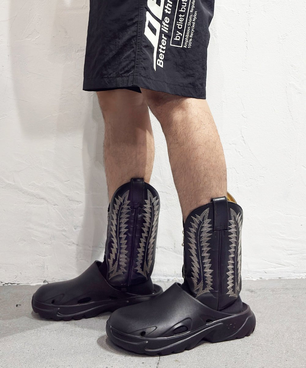 VINTAGE - WESTERN BOOTS REMAKE LEG COVER BLACK WHITE - DB&BAR