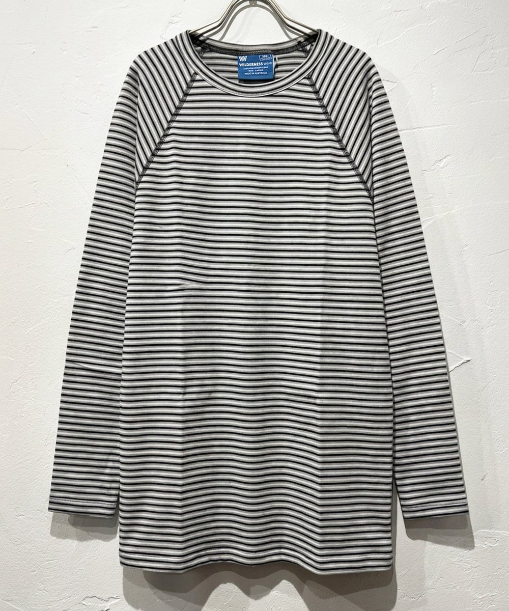 WILDERNESS WEAR - POLYPRO +190 L/S CREW STRIPE / BLACK×GRAY×NAVY 商品画像 - DB&BAR
