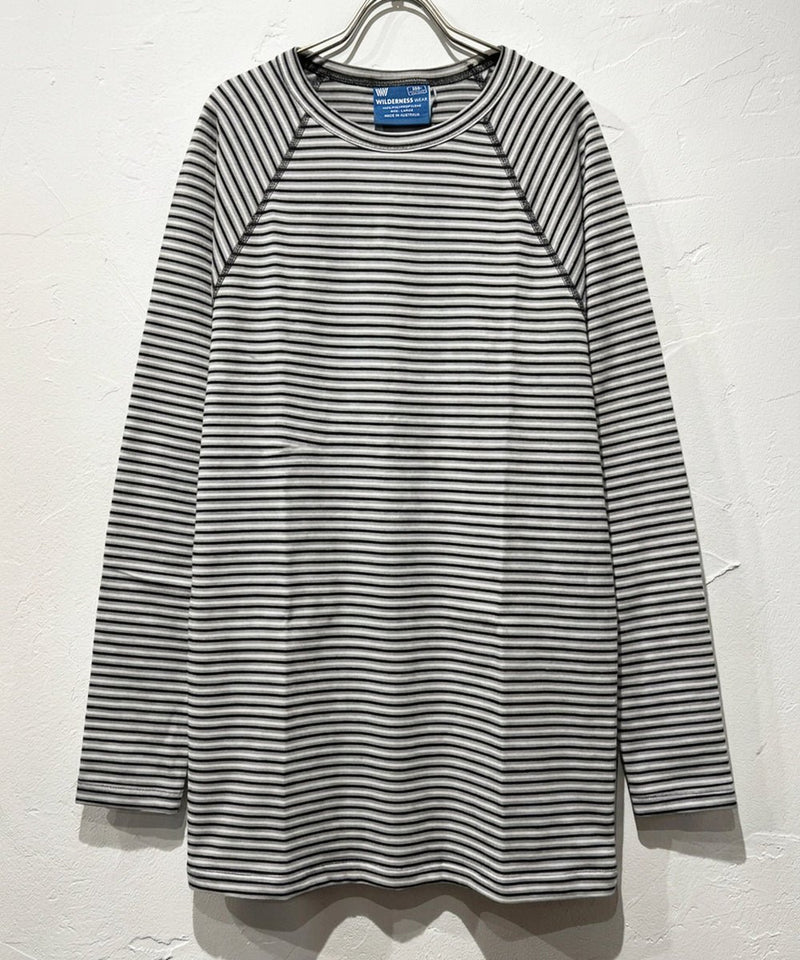 WILDERNESS WEAR - POLYPRO +190 L/S CREW STRIPE / BLACK×GRAY×NAVY 商品画像 - DB&BAR