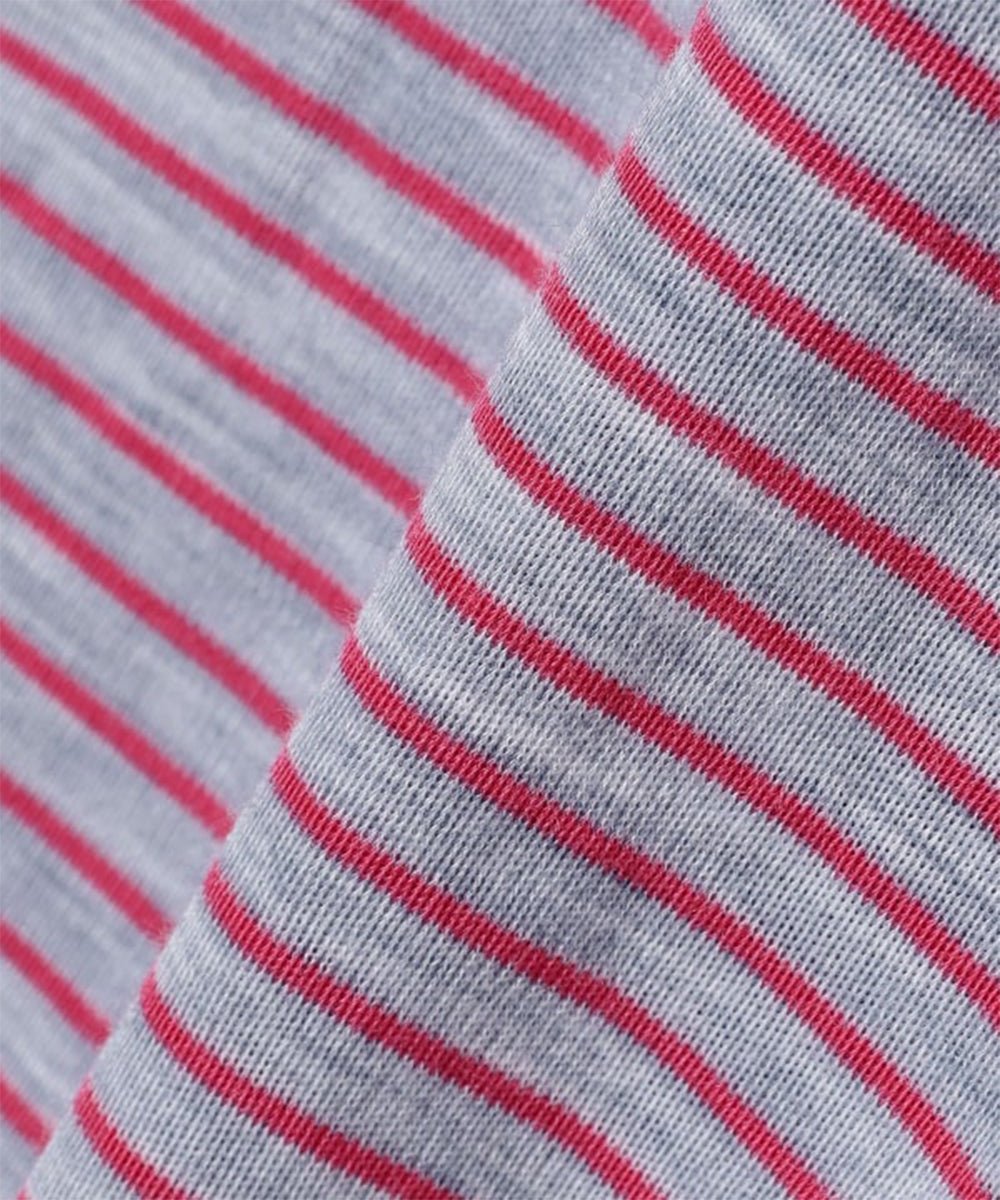 WILDERNESS WEAR - POLYPRO +190 L/S CREW STRIPE / DENIM/PINK 商品画像 - DB&BAR