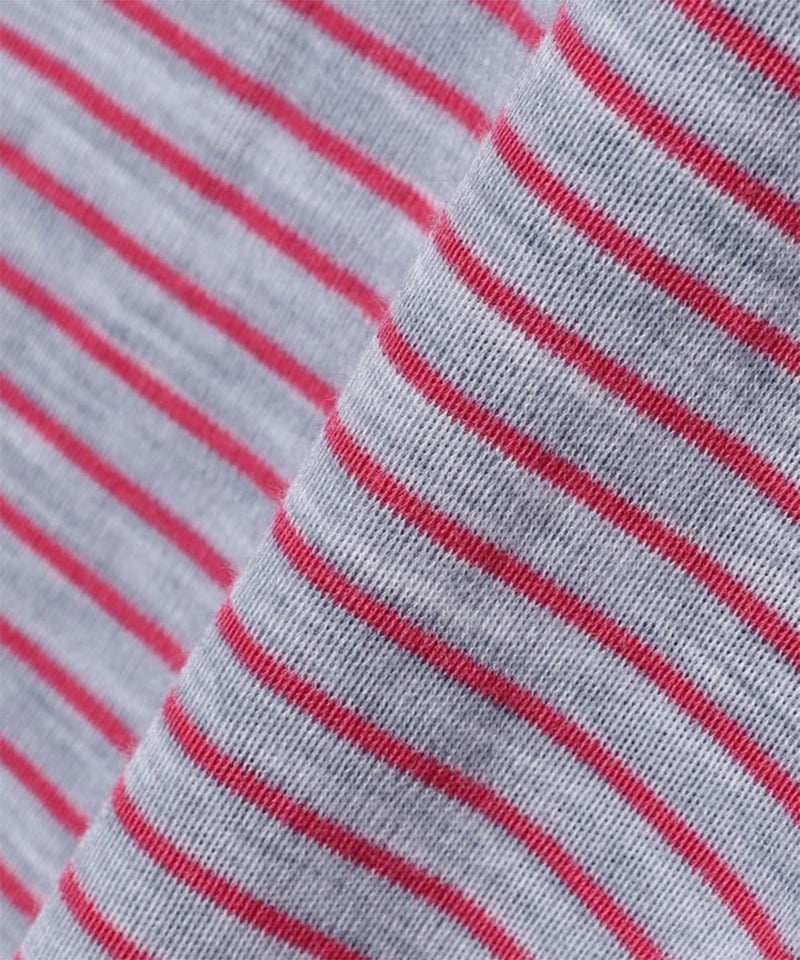 WILDERNESS WEAR - POLYPRO +190 L/S CREW STRIPE / DENIM/PINK 商品画像 - DB&BAR