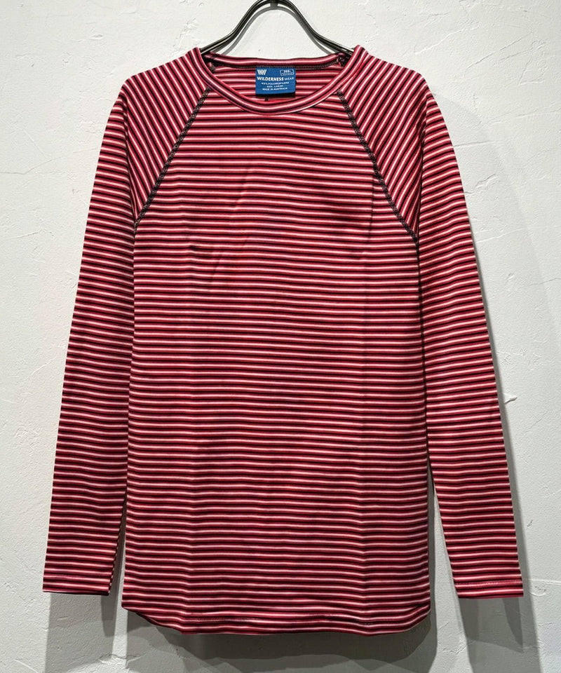 WILDERNESS WEAR - POLYPRO +190 L/S CREW STRIPE / NAVY×NEW RED×WHITE 商品画像 - DB&BAR