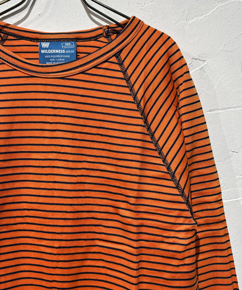 WILDERNESS WEAR - POLYPRO +190 L/S CREW STRIPE / ORANGE×NAVY 商品画像 - DB&BAR