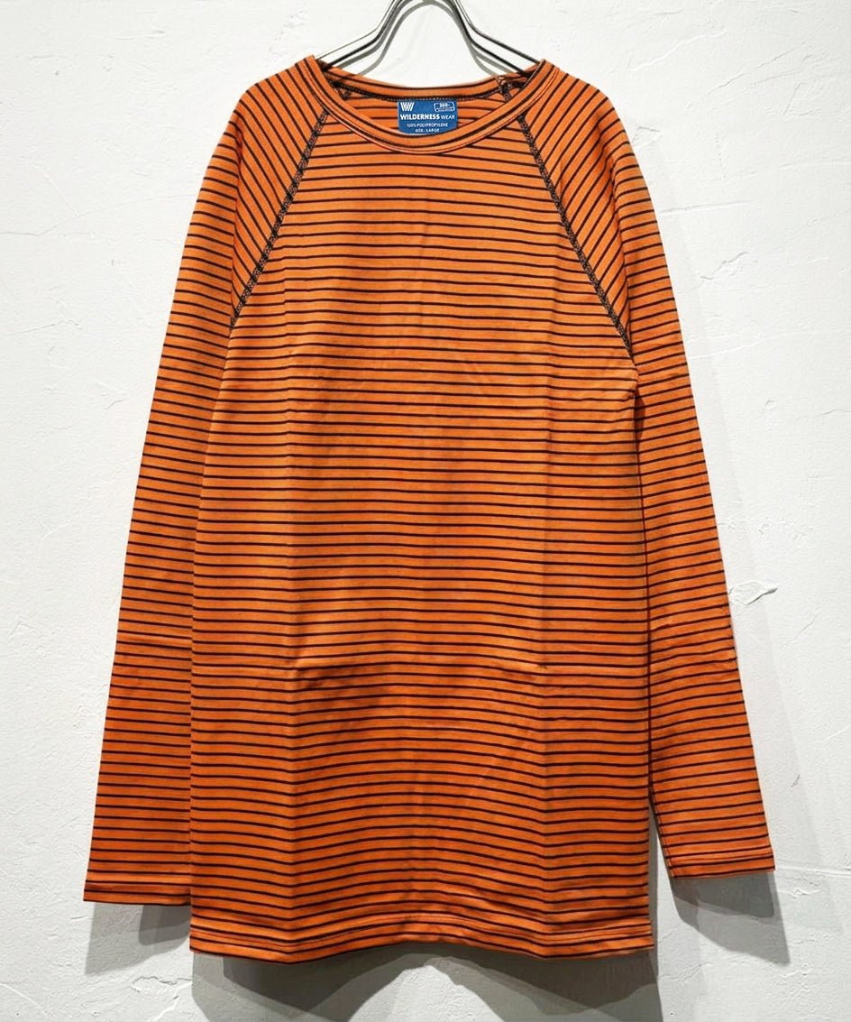 WILDERNESS WEAR - POLYPRO +190 L/S CREW STRIPE / ORANGE×NAVY 商品画像 - DB&BAR