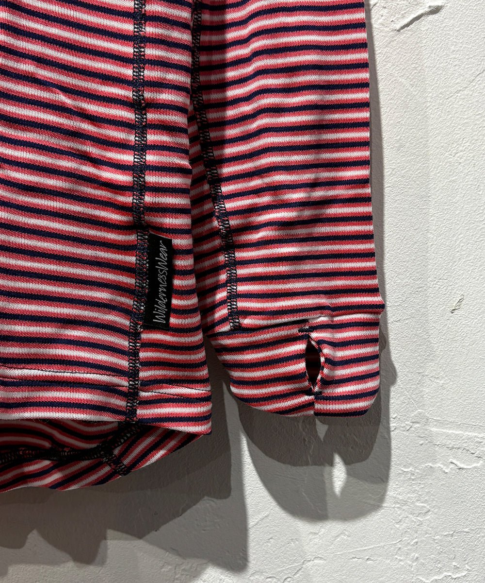 WILDERNESS WEAR - POLYPRO +190 Switch Hoody Stripe / NAVY×NEW RED×WHITE 商品画像 - DB&BAR