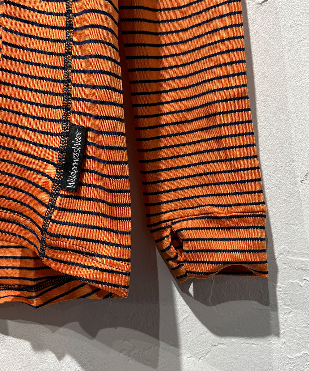 WILDERNESS WEAR - POLYPRO +190 Switch Hoody Stripe / ORANGE×NAVY