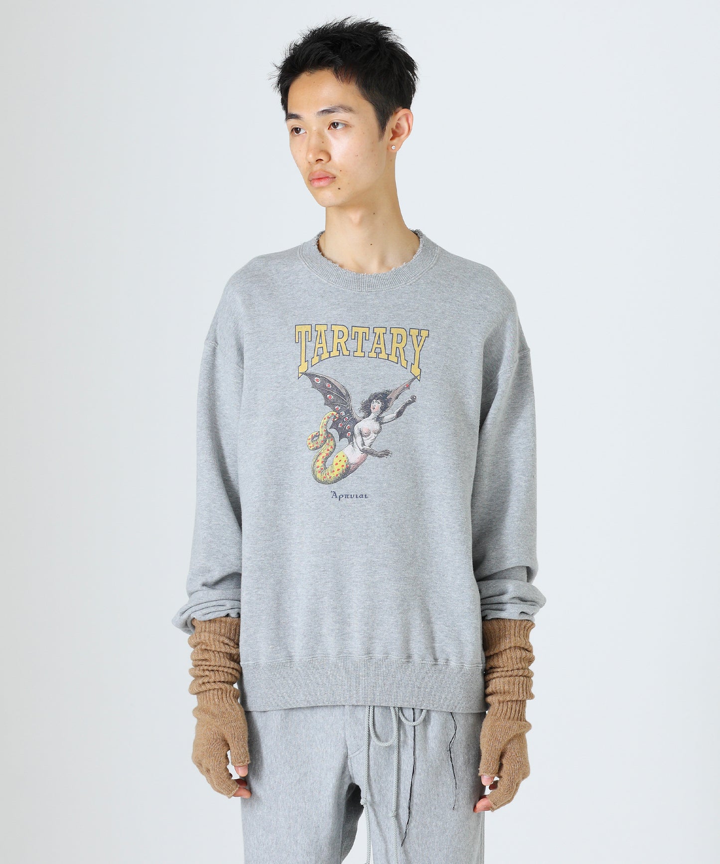 【60%OFF】Vintage crew neck (HARPY) - HEATHER GRAY