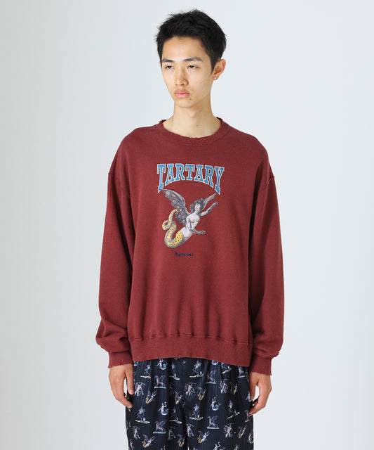 【60%OFF】Vintage crew neck (HARPY) - BURGUNDY