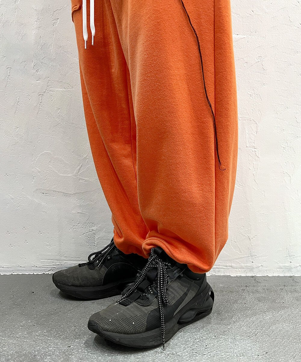 Basic line _ Cropped wide pants - ORANGE - DIET BUTCHER