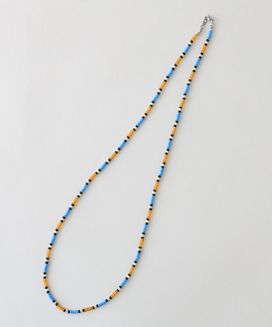 Beads necklace collaboration with Adder - BEIGE×SAX - DIET BUTCHER