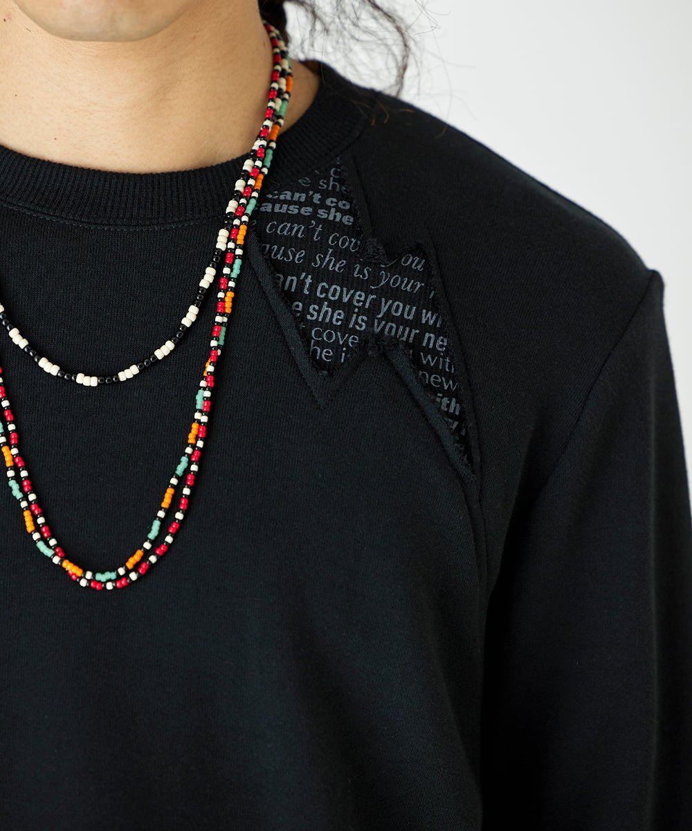 Beads necklace collaboration with Adder - LIGHT ORANGE×MOSS GREEN - DIET BUTCHER