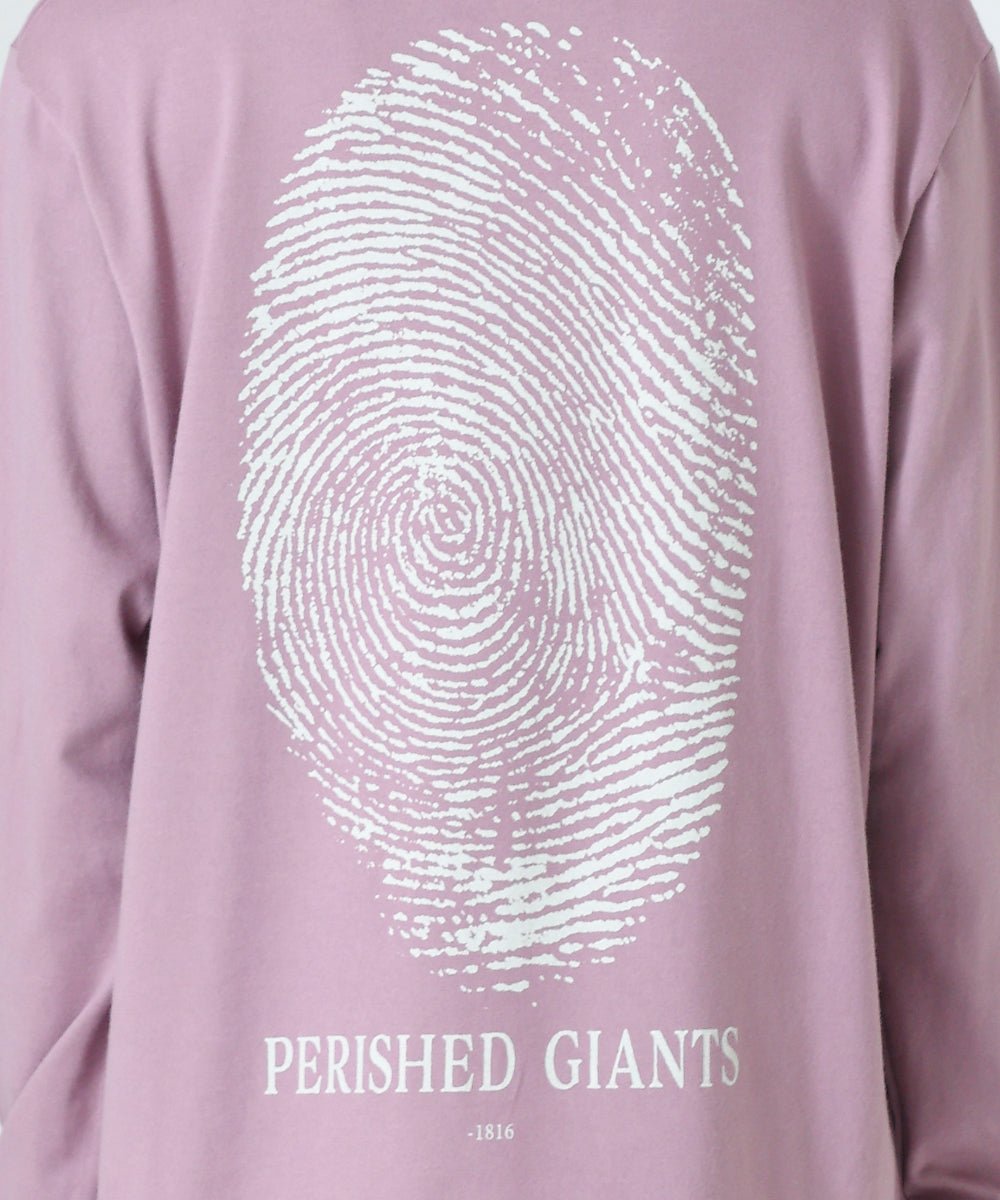 long sleeve T-shirt (Fingerprint) - ROSE GRAY - DIET BUTCHER