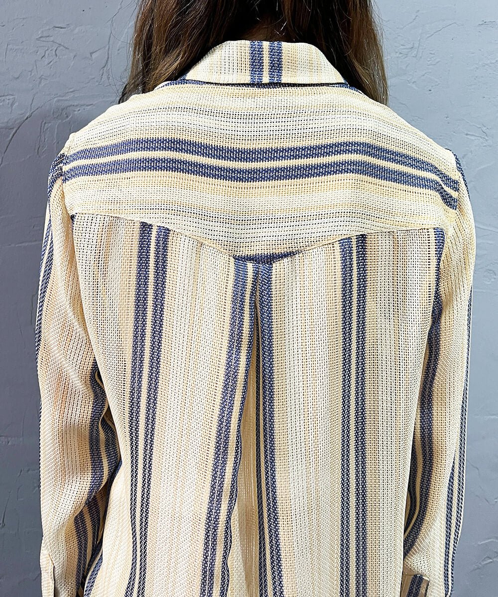 Mixed leno weave shirt - BEIGE MIX - DIET BUTCHER