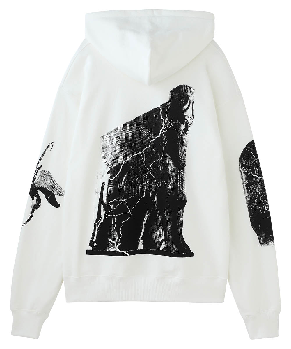 Printed hoodie (back) - WHITE - DIET BUTCHER