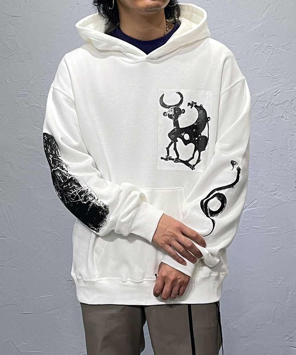 Printed hoodie (front) - BLACK - DIET BUTCHER
