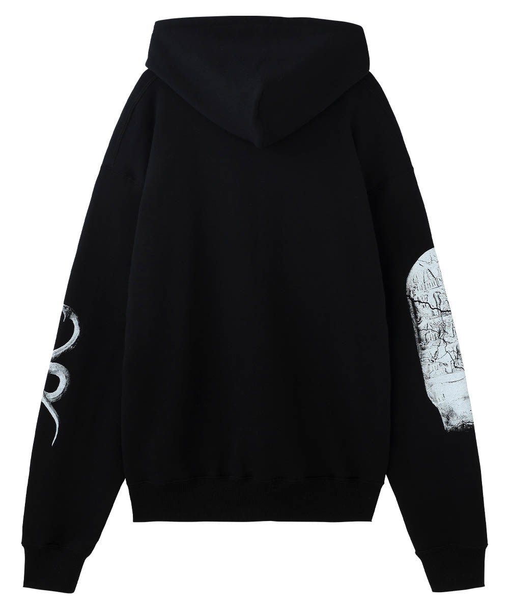 Printed hoodie (front) - BLACK - DIET BUTCHER