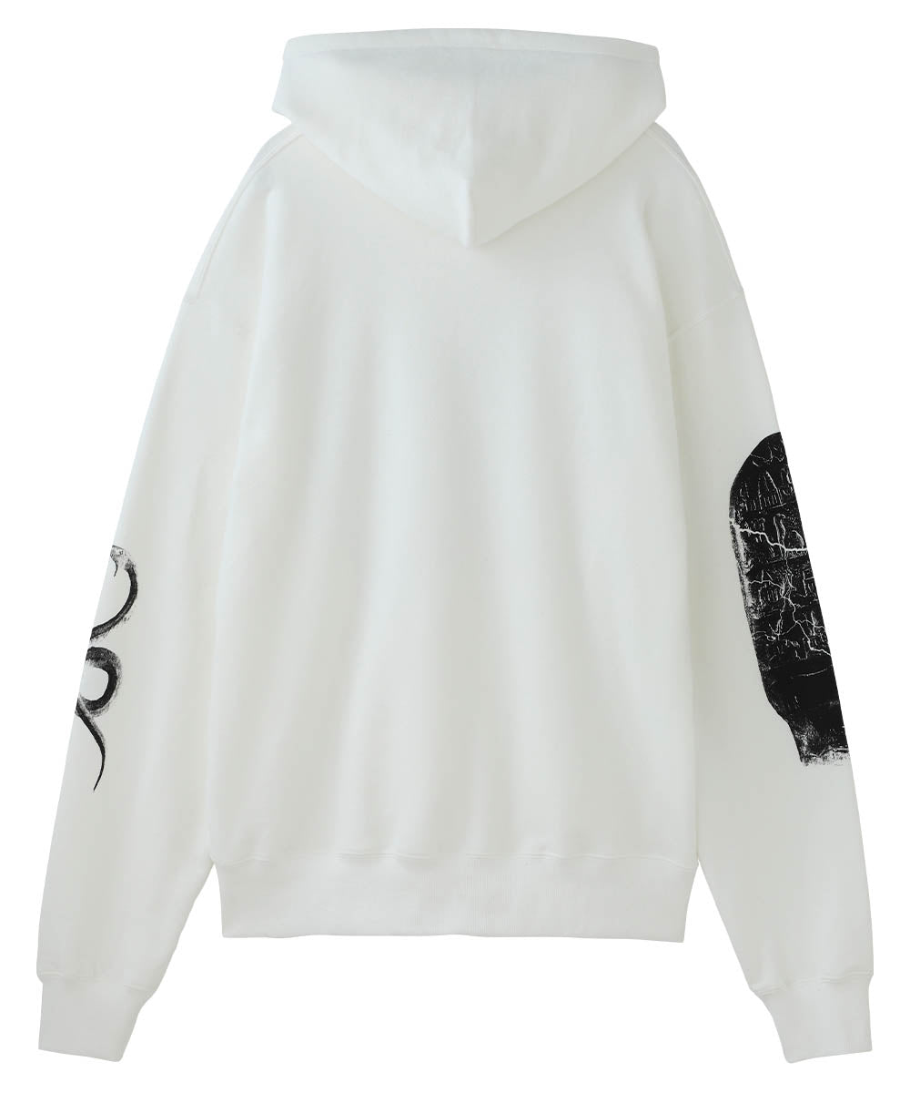 Printed hoodie (front) - WHITE - DIET BUTCHER