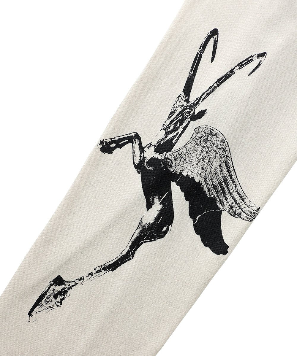 Printed long sleeve T-shirt (back) - WHITE BEIGE - DIET BUTCHER