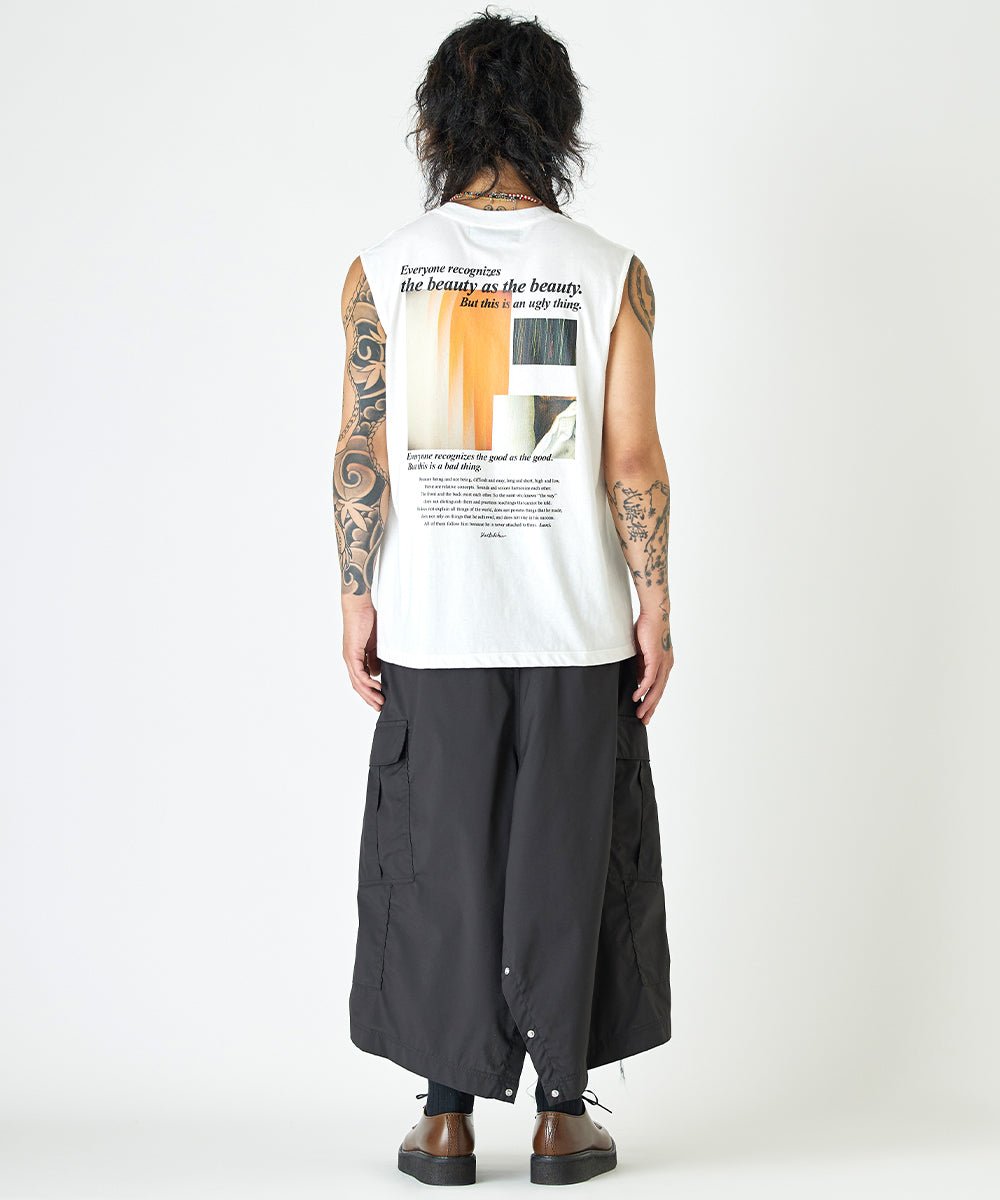 Sleeveless t-shirt with prints - WHITE - DIET BUTCHER
