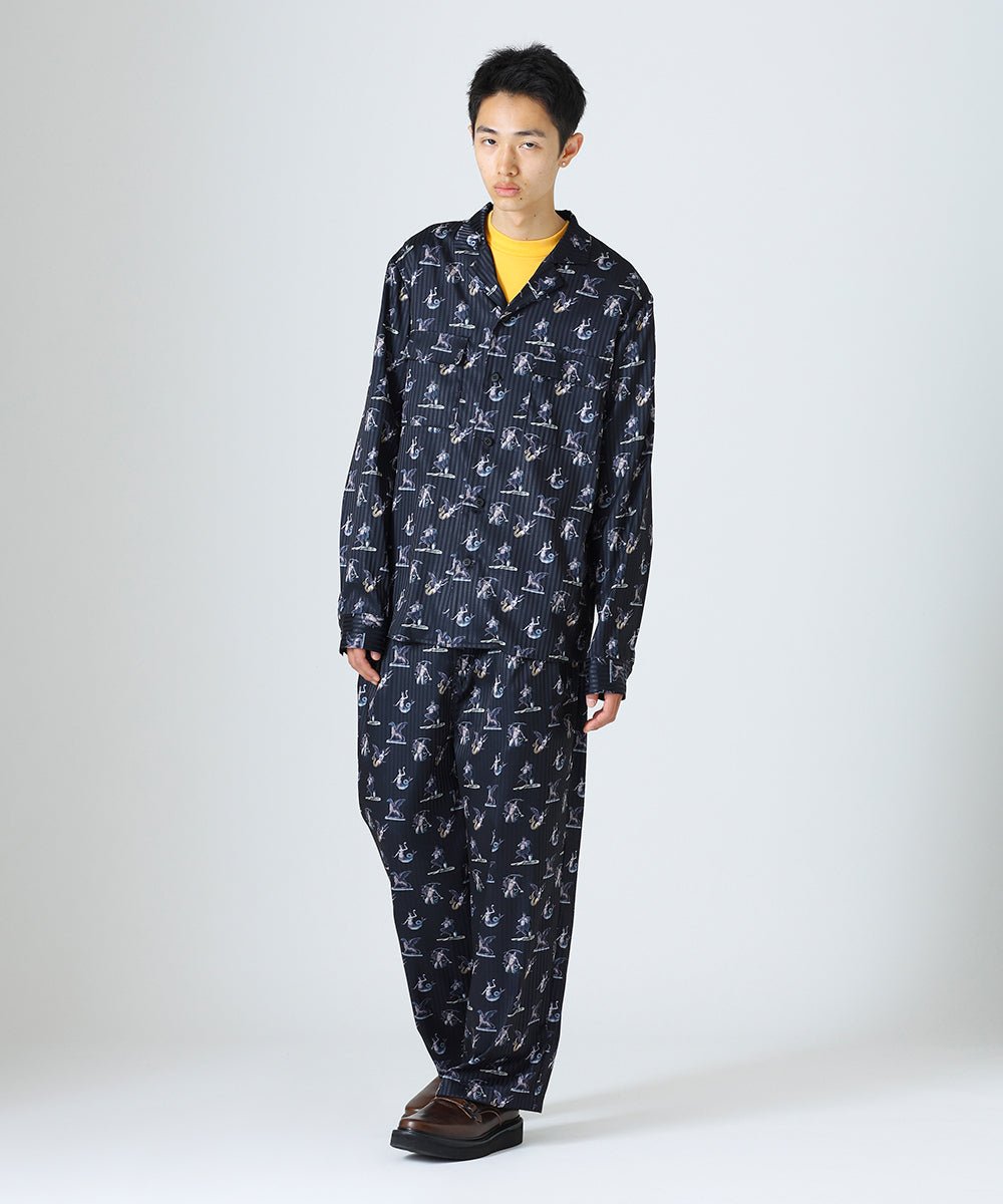 Tartary pattern pajama pants - BLACK - DIET BUTCHER