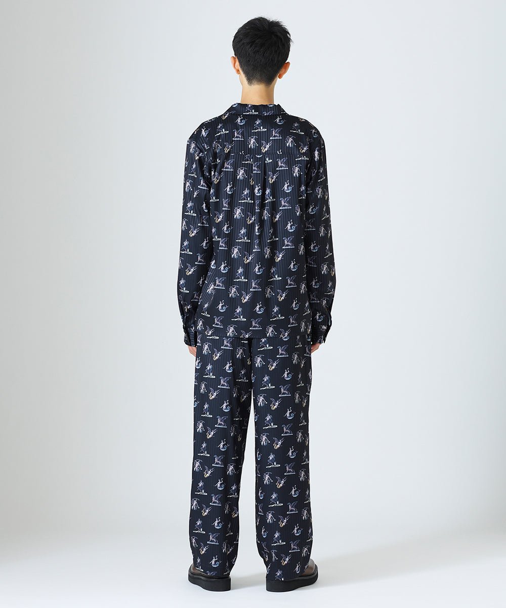 Tartary pattern pajama pants - BLACK - DIET BUTCHER