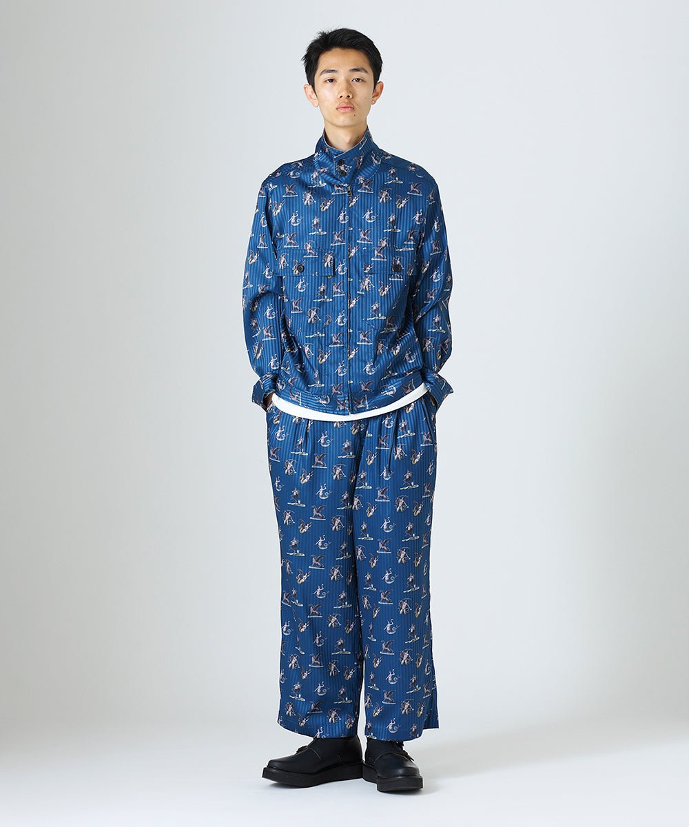 Tartary pattern pajama pants - DARK BLUE - DIET BUTCHER