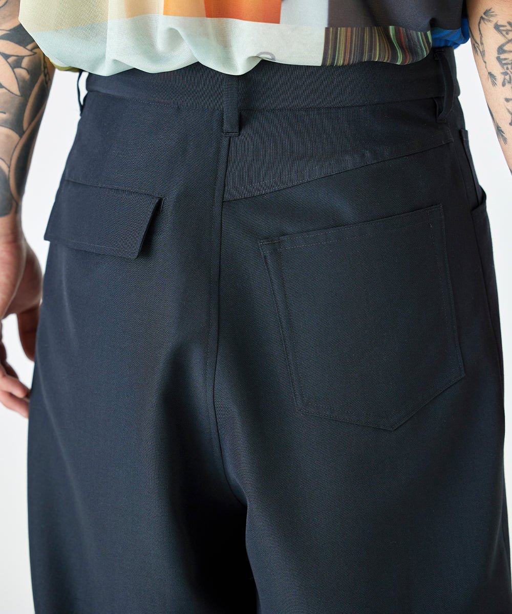Two tuck wide trouser - BLACK - DIET BUTCHER